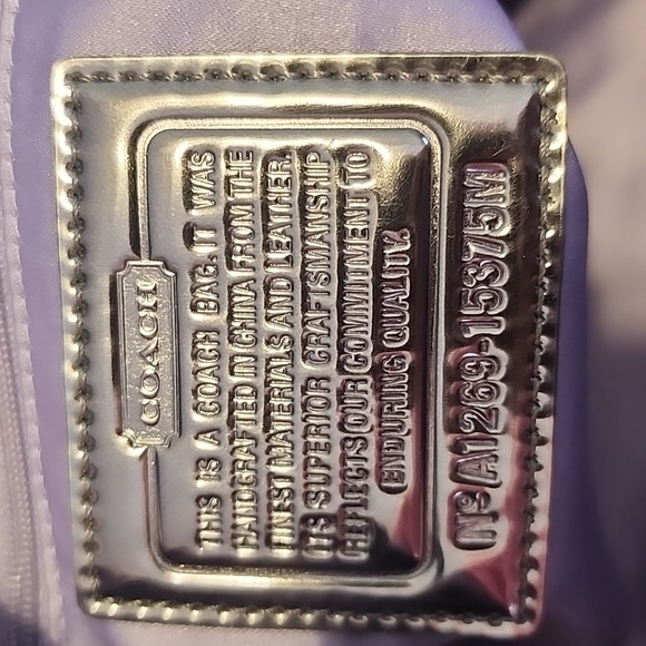 Coach Poppy Signature Blue Denim Zip Top Tote - Picture 13 of 16